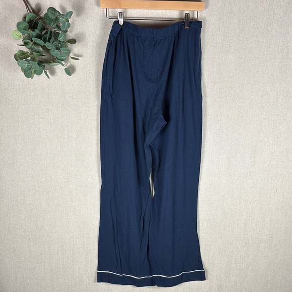 Women's WoolX Harper Navy Pajama Set with White Trim - Picture 14 of 14